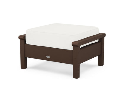 POLYWOOD® Harbour Deep Seating Ottoman in Mahogany / Natural Linen