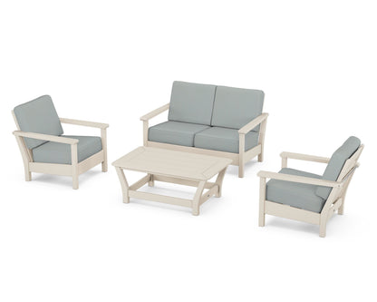 POLYWOOD® Harbour 4-Piece Deep Seating Set in Sand / Spa