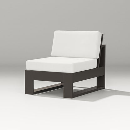 PW Designer Series Latitude Modular Armless Chair in Vintage Coffee / Natural Linen