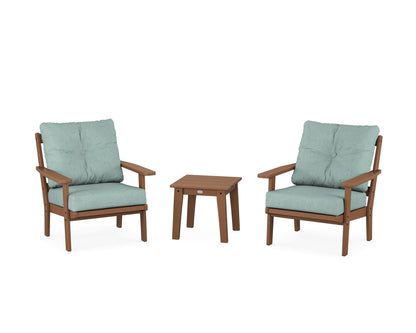 POLYWOOD® Prairie 3-Piece Deep Seating Set in Teak / Glacier Spa