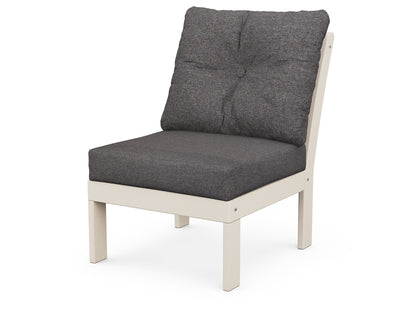 POLYWOOD® Vineyard Modular Armless Chair in Sand / Ash Charcoal