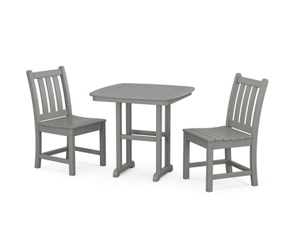 POLYWOOD® Traditional Garden Side Chair 3-Piece Dining Set in Slate Grey
