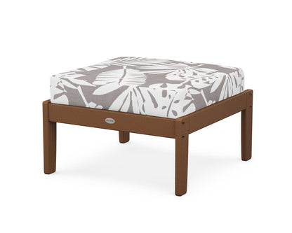 POLYWOOD® Braxton Deep Seating Ottoman in Teak / Leaf Grey Mist