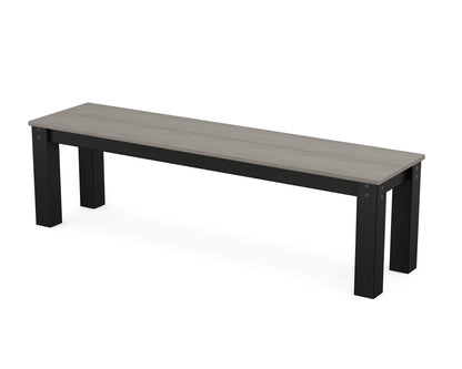 POLYWOOD® Parsons 60" Bench in Black / Driftwood