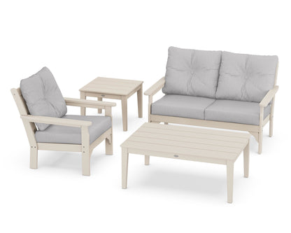 POLYWOOD® Vineyard 4-Piece Deep Seating Set in Sand / Granite