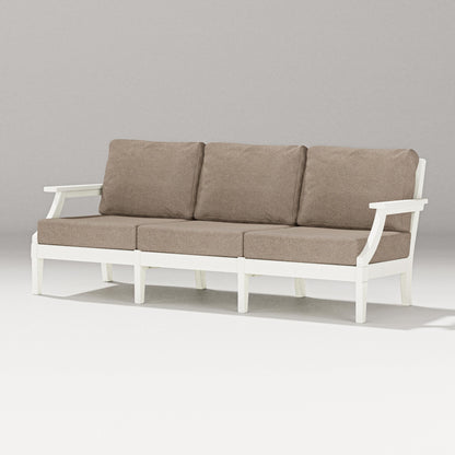 PW Designer Series Estate Sofa in Vintage White / Spiced Burlap