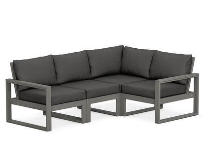 POLYWOOD® EDGE 4-Piece Modular Deep Seating Set in Slate Grey / Spectrum Carbon
