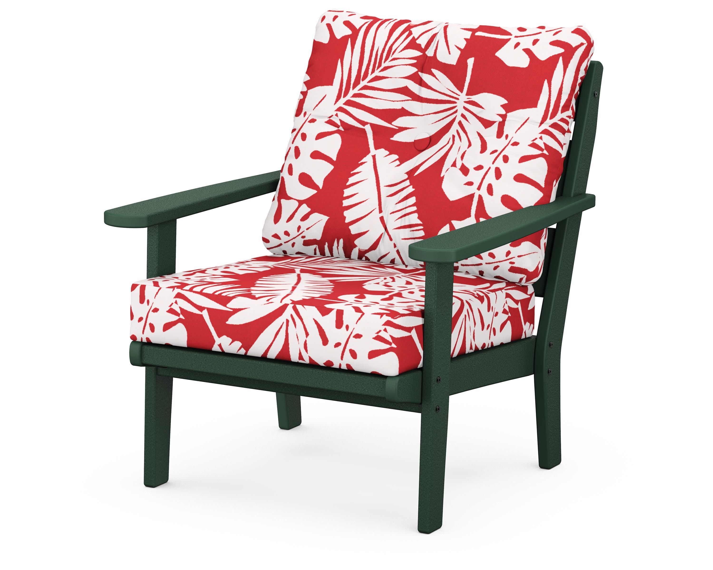 POLYWOOD® Lakeside Deep Seating Chair in Green / Leaf Crimson