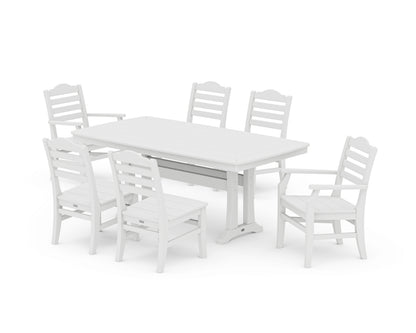 POLYWOOD® Savannah 7-Piece Dining Set with Trestle Legs in White