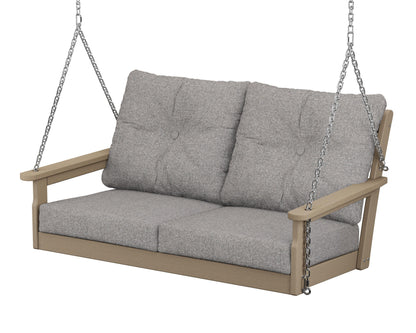 POLYWOOD® Vineyard Deep Seating Swing in Vintage Sahara / Grey Mist