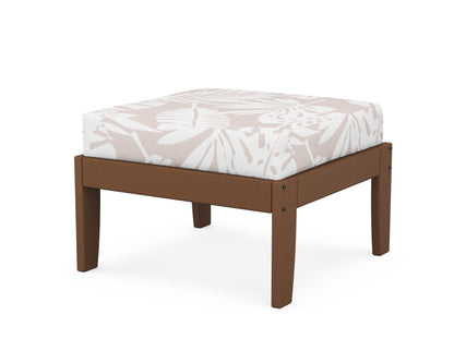 Unbranded Modular Ottoman - Classic in Teak / Leaf Dune Burlap
