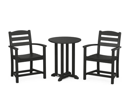 POLYWOOD® La Casa Café 3-Piece Round Bistro Dining Set in Black