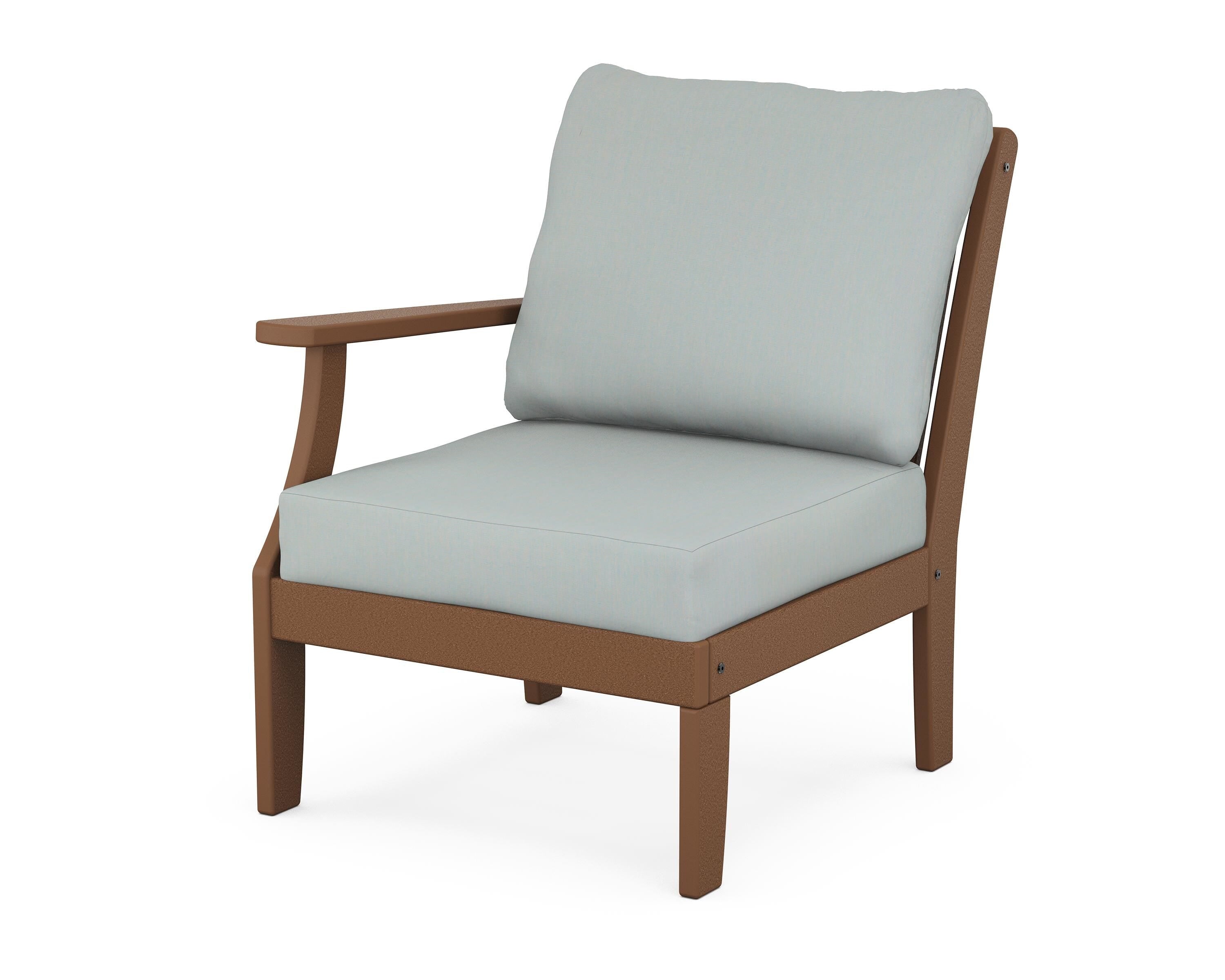 POLYWOOD® Braxton Modular Left Arm Chair in Teak / Spa