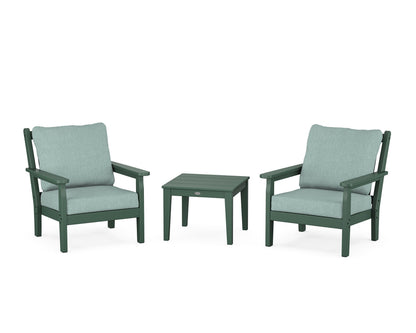 POLYWOOD® Chippendale 3-Piece Deep Seating Set in Green / Glacier Spa