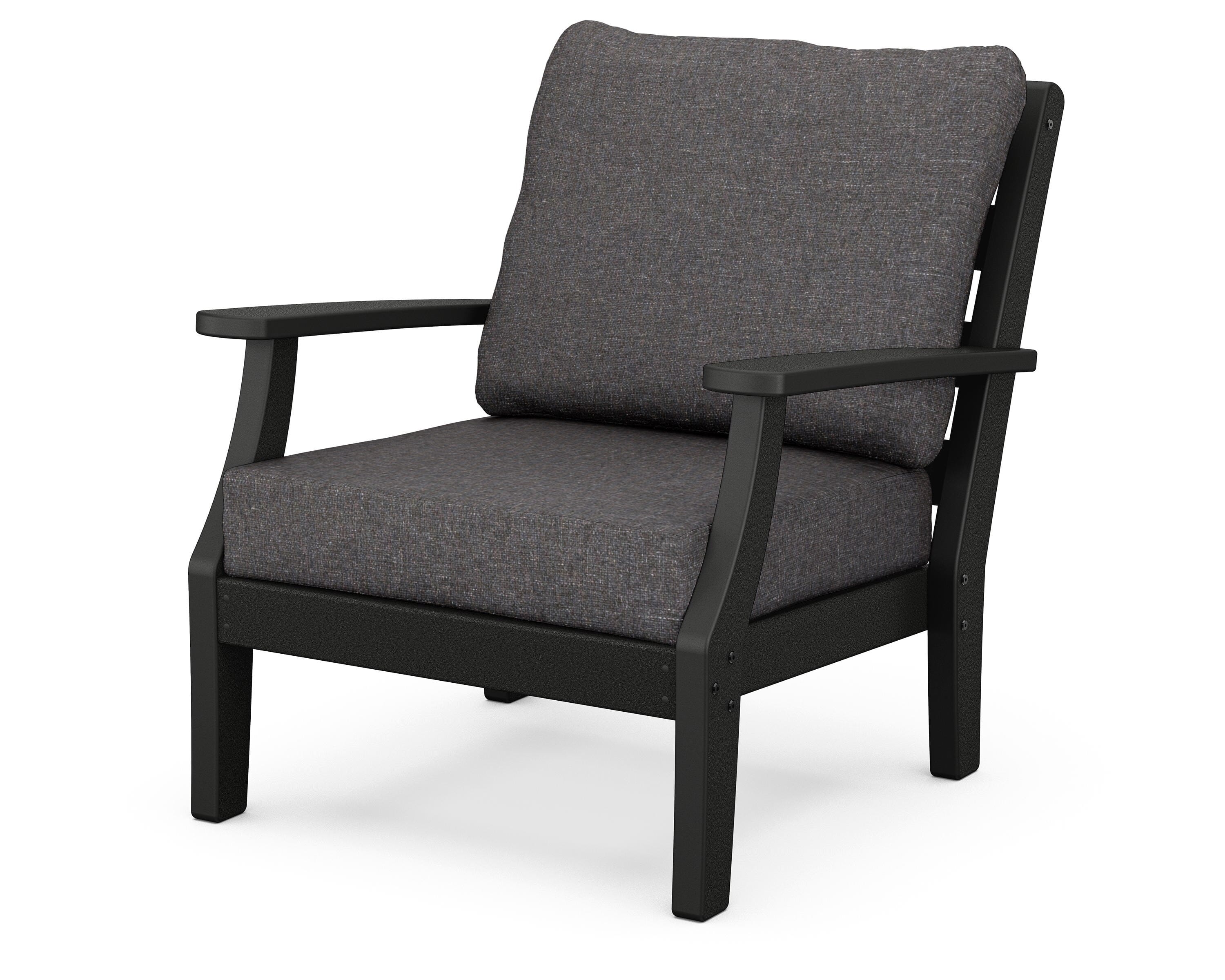 POLYWOOD® Chesapeake Deep Seating Chair in Black / Ash Charcoal