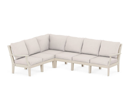 POLYWOOD® Braxton Modular 6-Piece Deep Seating Set in Sand / Dune Burlap