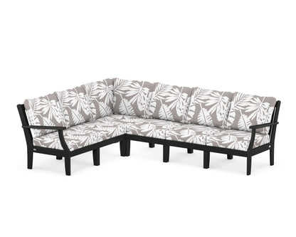 POLYWOOD® Braxton Modular 6-Piece Deep Seating Set in Black / Leaf Grey Mist