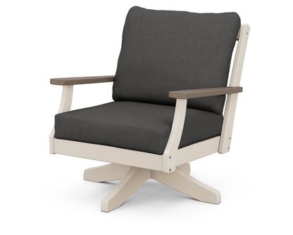 POLYWOOD® Braxton Deep Seating Swivel Chair in Sand / Kona / Spectrum Carbon