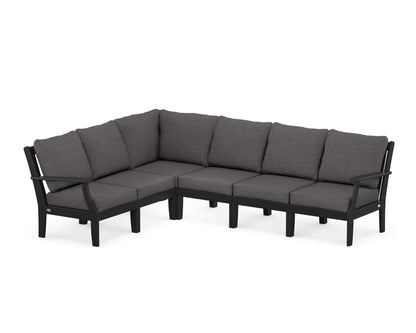 POLYWOOD® Braxton Modular 6-Piece Deep Seating Set in Black / Ash Charcoal