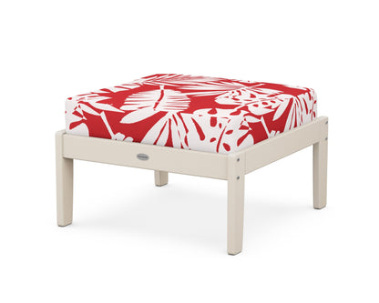 POLYWOOD® Braxton Deep Seating Ottoman in Sand / Leaf Crimson
