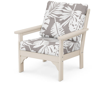 POLYWOOD® Vineyard Deep Seating Chair in Sand / Leaf Grey Mist