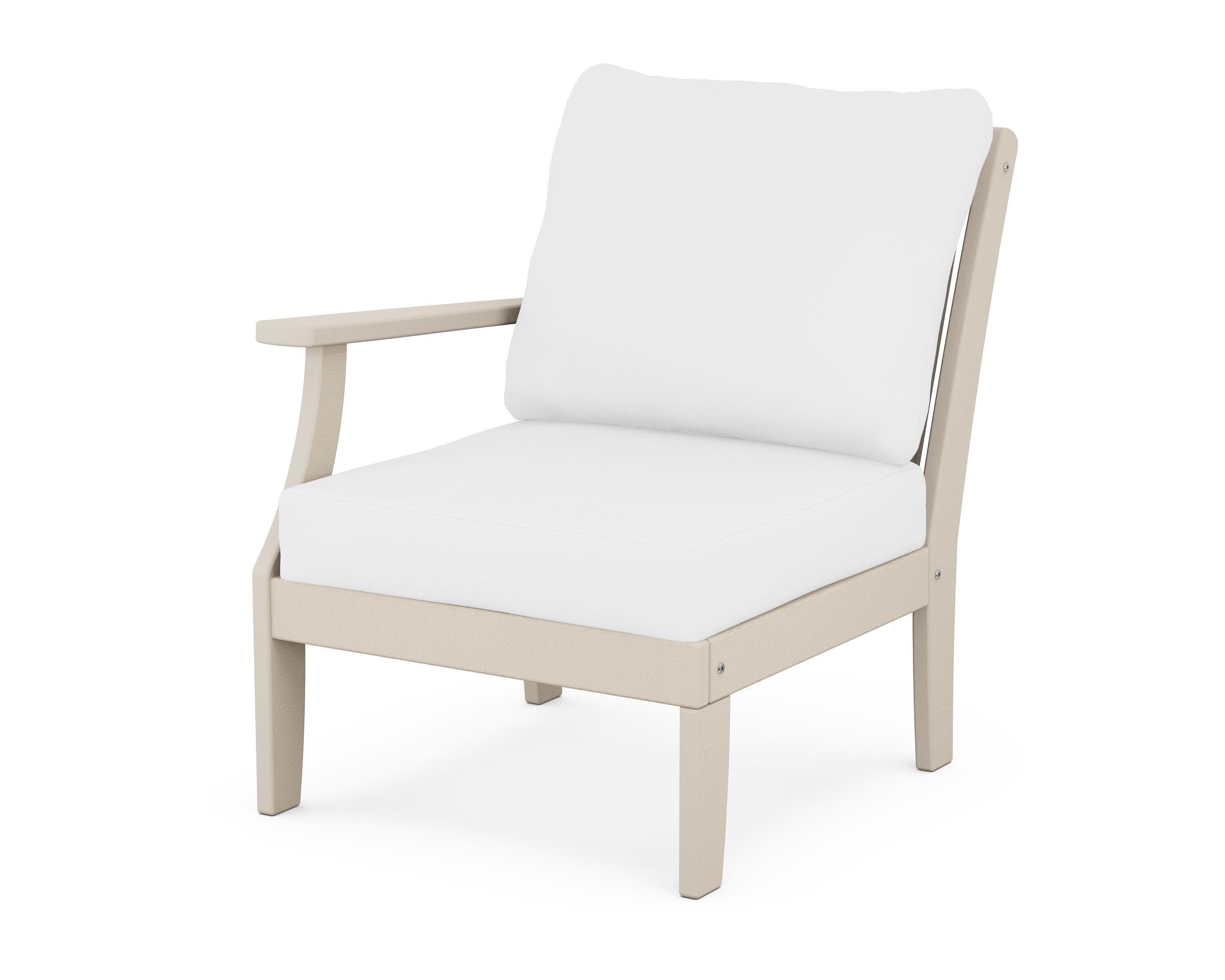 POLYWOOD® Braxton Modular Left Arm Chair in Sand / Natural