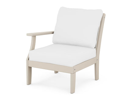 POLYWOOD® Braxton Modular Left Arm Chair in Sand / Natural