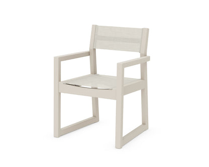 POLYWOOD® EDGE Sling Dining Arm Chair in Sand / Parchment Sling