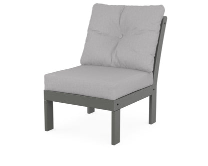 POLYWOOD® Vineyard Modular Armless Chair in Slate Grey / Granite