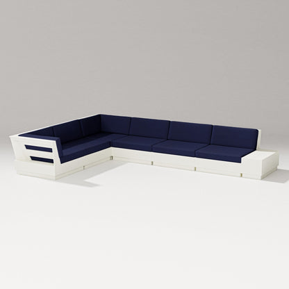 PW Designer Series Elevate 7-Piece Corner Sectional in Vintage White / Navy
