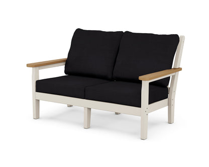 POLYWOOD® Chippendale Deep Seating Loveseat in Sand / Natural / Midnight Linen