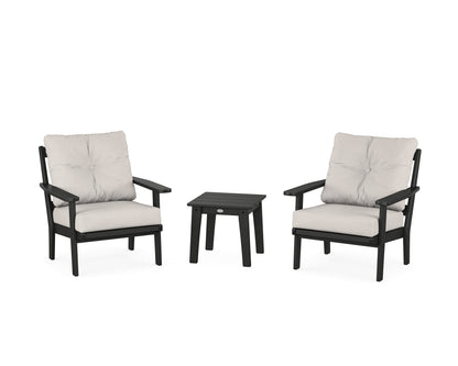 POLYWOOD® Prairie 3-Piece Deep Seating Set in Black / Cast Ash