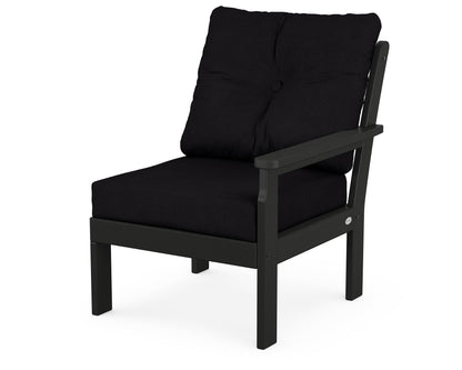 POLYWOOD® Vineyard Modular Right Arm Chair in Black / Midnight Linen