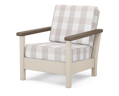 POLYWOOD® Harbour Deep Seating Chair in Sand / Kona / Buffalo Plaid Dune Burlap