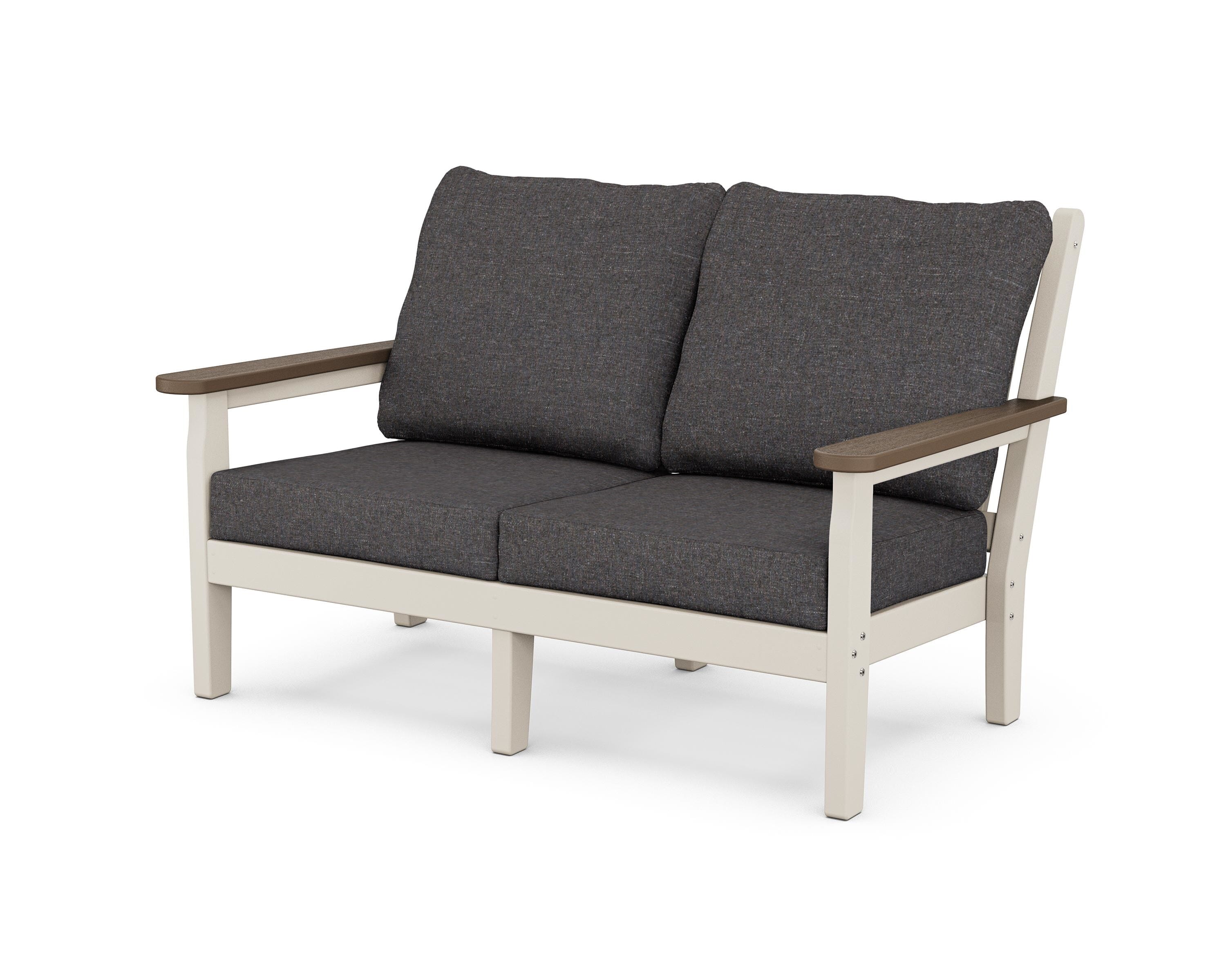 POLYWOOD® Chippendale Deep Seating Loveseat in Sand / Kona / Ash Charcoal
