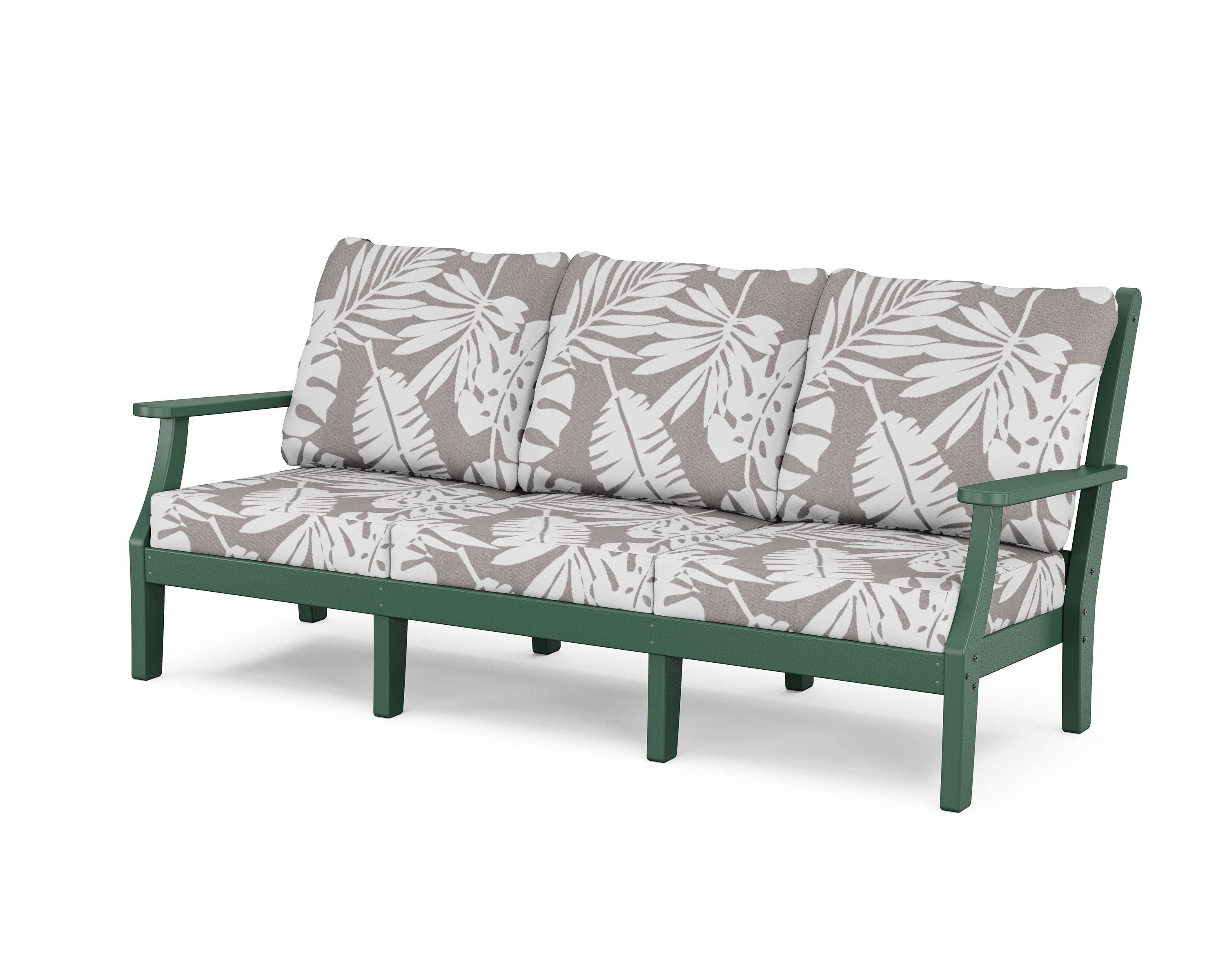 Country Living Wovendale Deep Seating Sofa in Green / Leaf Grey Mist