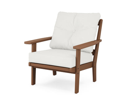 POLYWOOD® Prairie Deep Seating Chair in Teak / Natural Linen