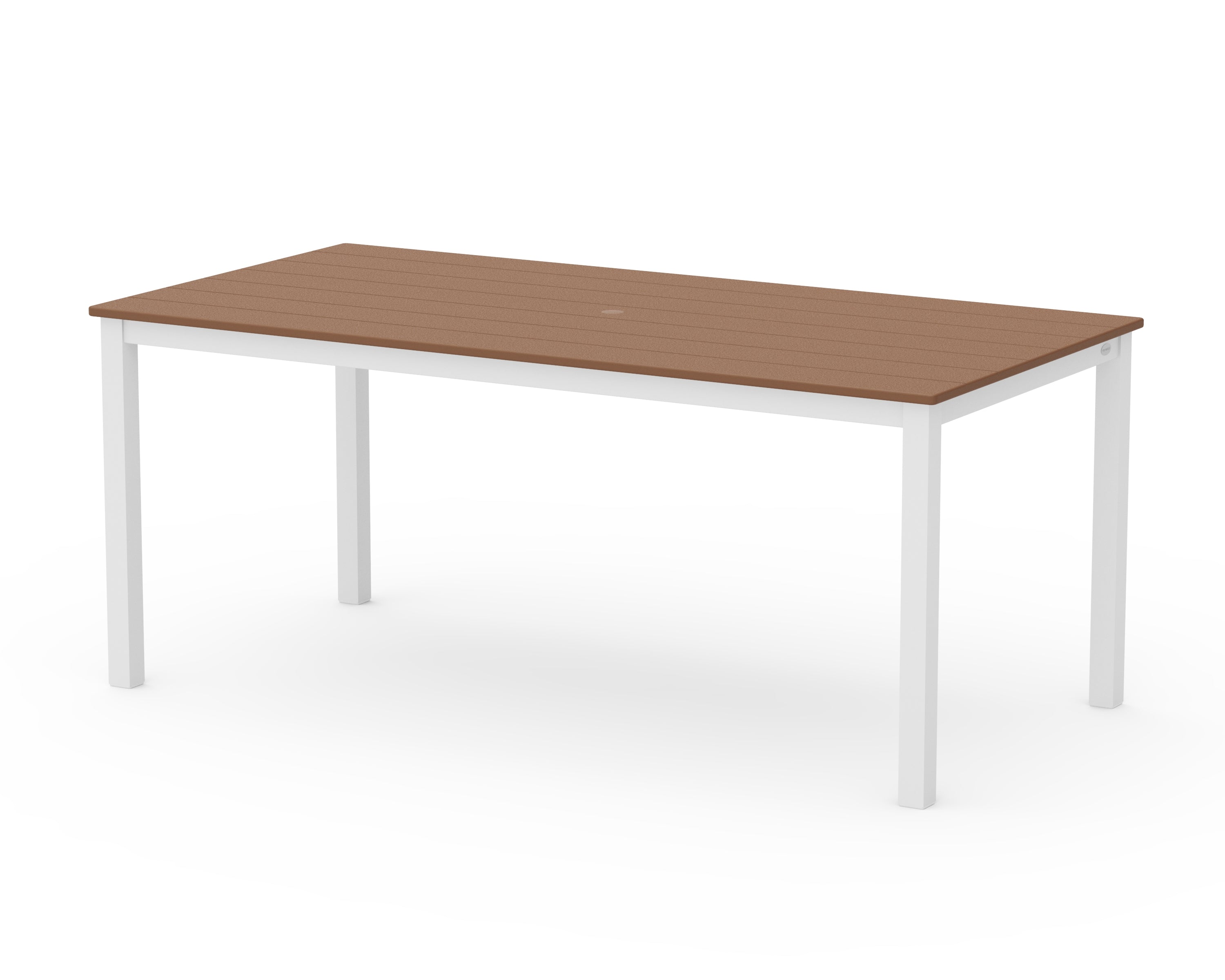 POLYWOOD® Main Street 36" x 72" Dining Table in White / Teak