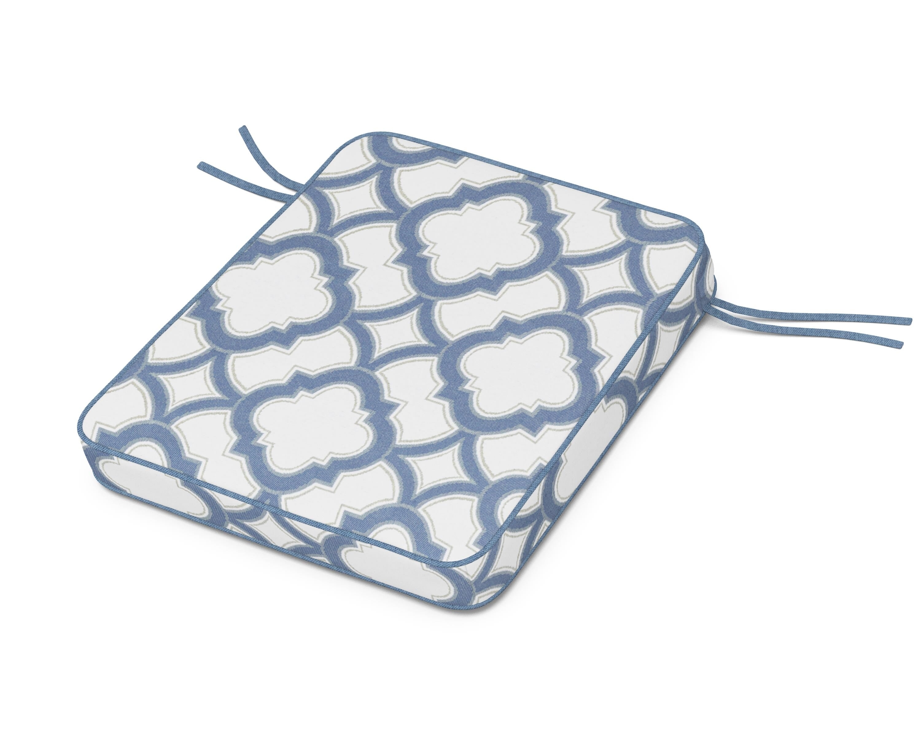 Martha Stewart by POLYWOOD® Chinoiserie Rocker Seat Cushion in Trellis Sky Blue