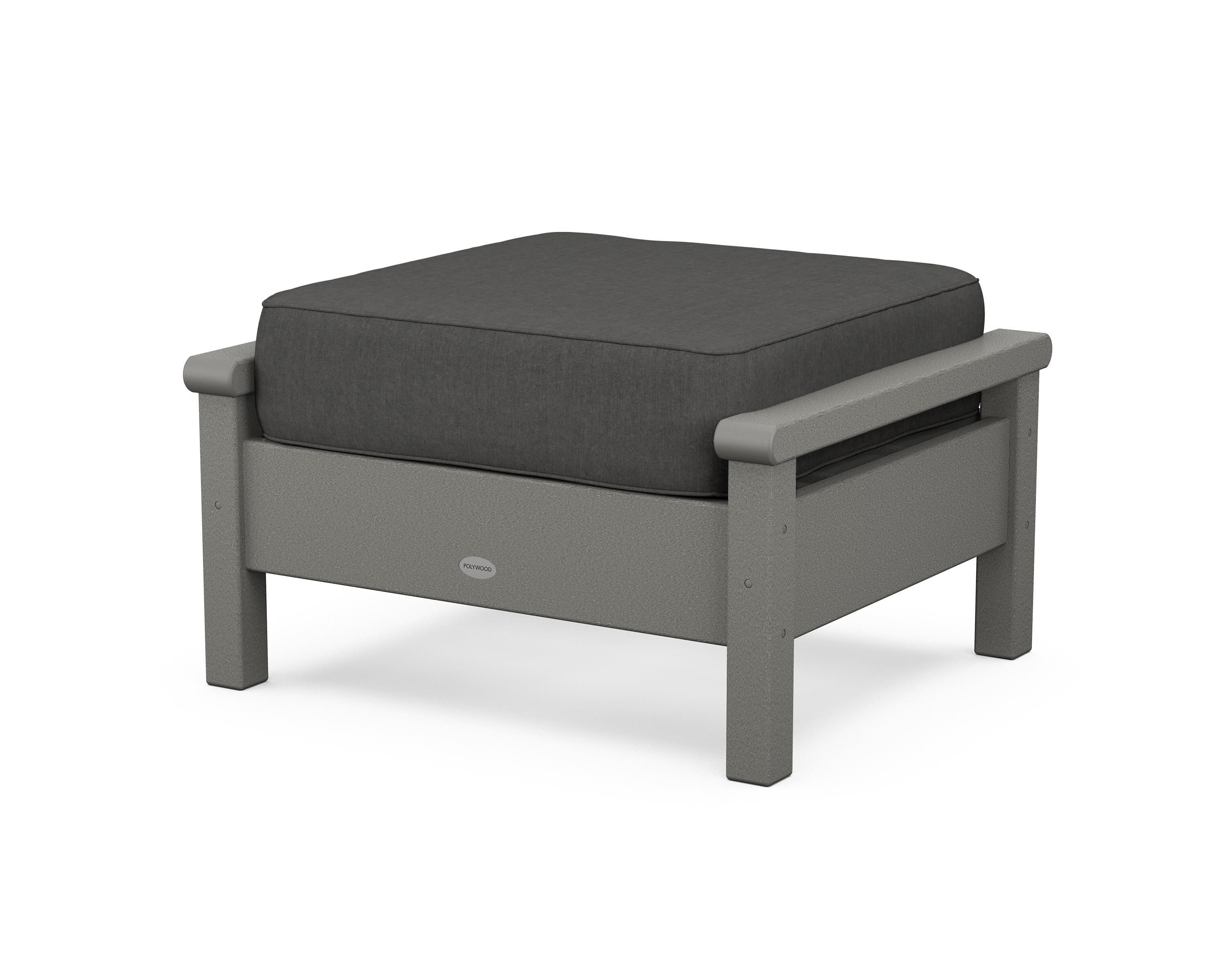 POLYWOOD® Harbour Deep Seating Ottoman in Slate Grey / Spectrum Carbon