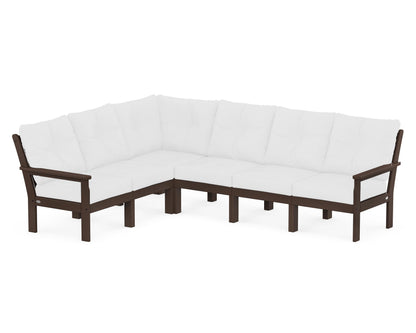 POLYWOOD® Vineyard 6-Piece Sectional in Mahogany / Natural