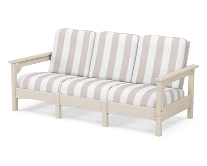 POLYWOOD® Club Sofa in Sand / Cabana Stripe Dune Burlap
