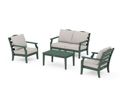 Draper James™ by  POLYWOOD® Savannah 4-Piece Deep Seating Set with Loveseat in Green / Cast Ash