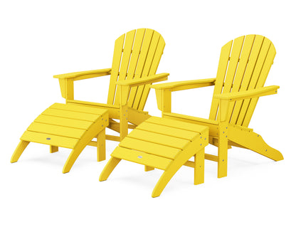 POLYWOOD® South Beach 4-Piece Adirondack Set in Lemon