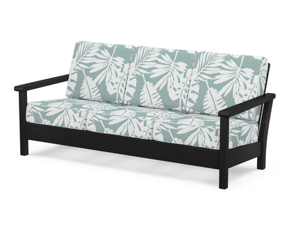 POLYWOOD® Harbour Deep Seating Sofa in Black / Leaf Glacier Spa