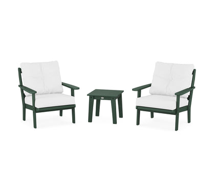 POLYWOOD® Mission 3-Piece Deep Seating Set in Green / Natural