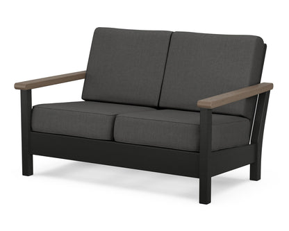 POLYWOOD® Harbour Deep Seating Loveseat in Black / Kona / Spectrum Carbon