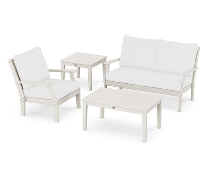 POLYWOOD® Braxton 4-Piece Deep Seating Set in Sand / Natural