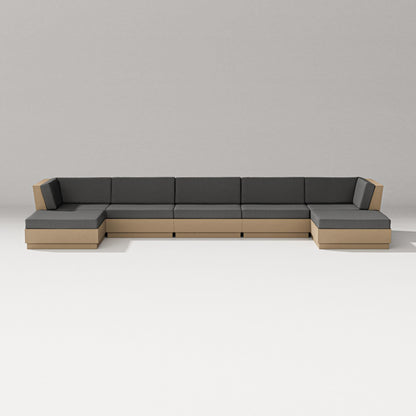 PW Designer Series Elevate 7-Piece Double Chaise Sectional in Vintage Sahara / Spectrum Carbon