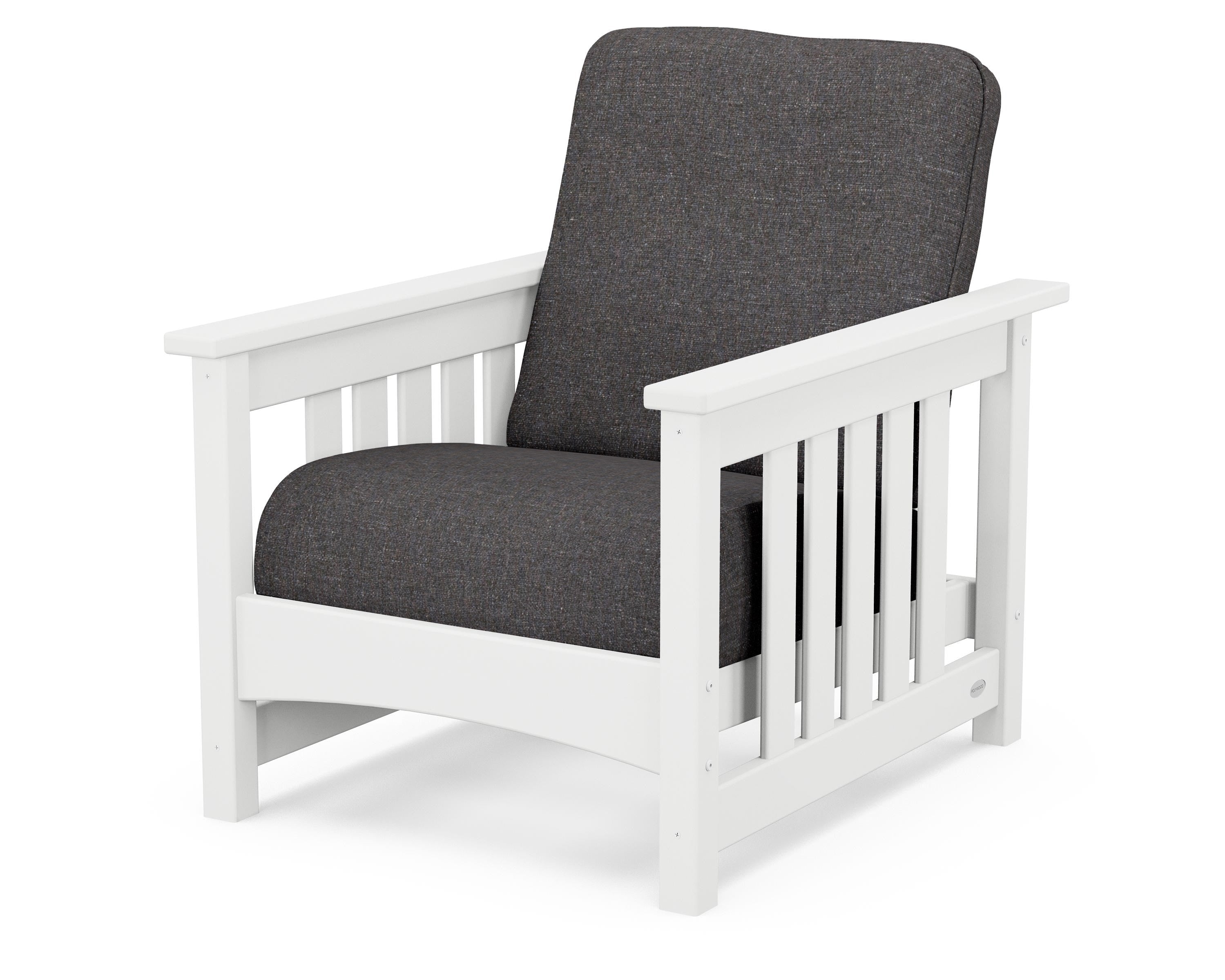POLYWOOD® Club Mission Chair in White / Ash Charcoal